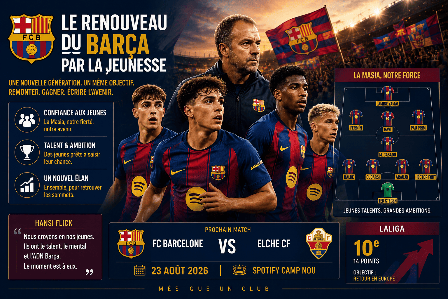 Les jeunes talents du FC Barcelone prêts à éclore cette saison