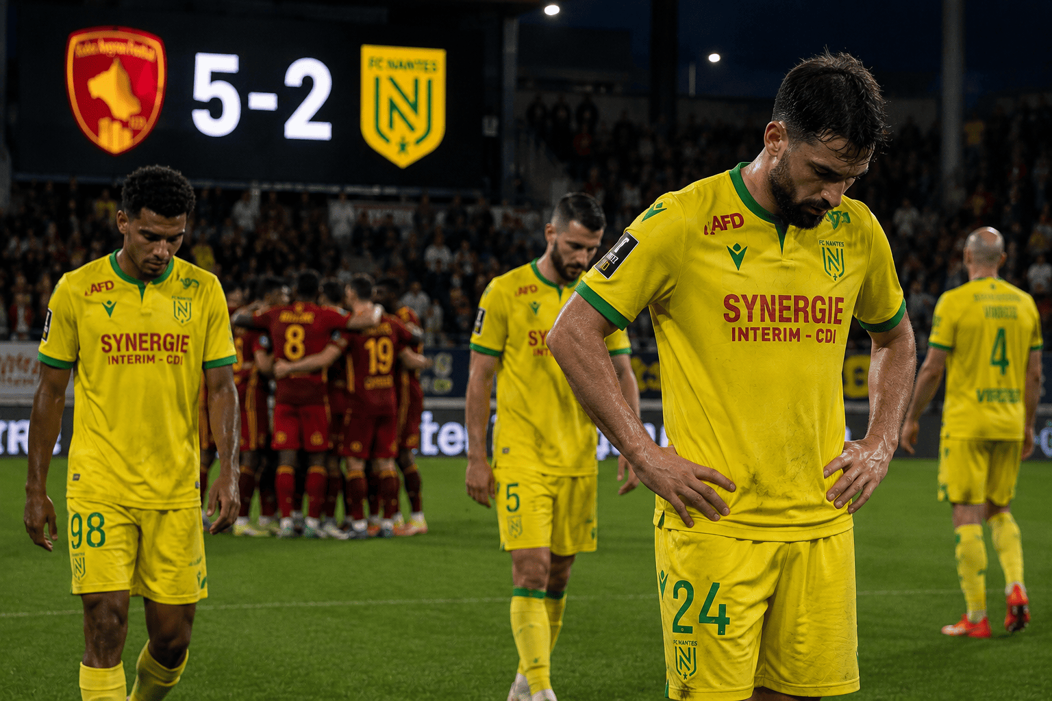 Nantes s'incline lourdement face à Rodez, la crise s'aggrave en Ligue 2